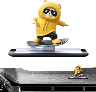 Picture of Cartoon bear skateboard doll, car decorative ornaments,