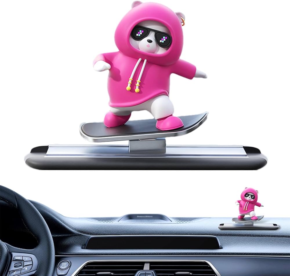 Picture of Cartoon bear skateboard doll, car decorative ornaments,
