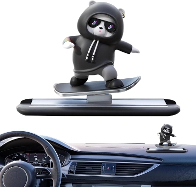 Picture of Cartoon bear skateboard doll, car decorative ornaments,