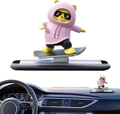 Picture of Cartoon bear skateboard doll, car decorative ornaments,