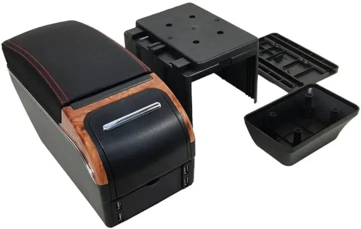 Picture of Multifunction Car Console Box Armrest Organizer Storage Box With 7 USB Ports,