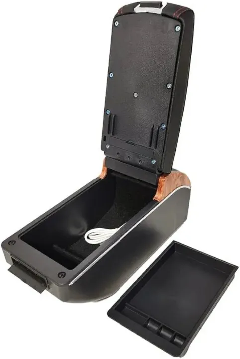 Picture of Multifunction Car Console Box Armrest Organizer Storage Box With 7 USB Ports,