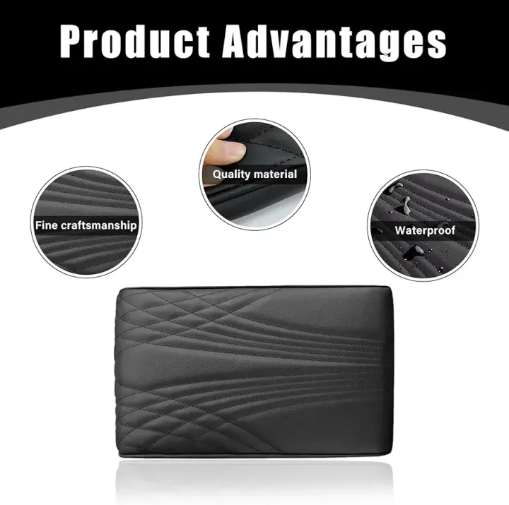 Picture of Car Center Console Cushion Pad, Memory Foam Leather Auto Armrest
