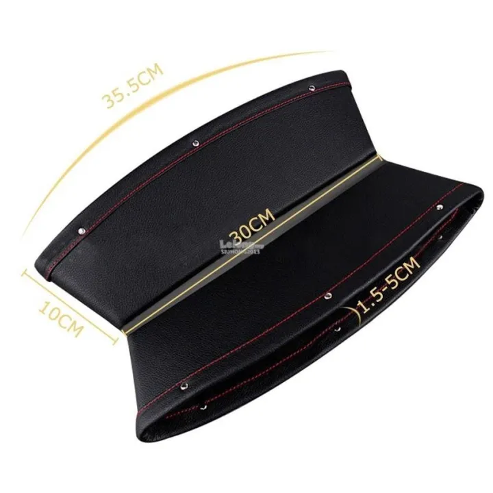 Picture of 2 x Black Leather Car Storage Box Seat Side Pocket Catcher Gap Filler Organizer