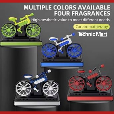 Picture of Car solar bike shape fragrance perfume tire rotation Solar air freshener perfume