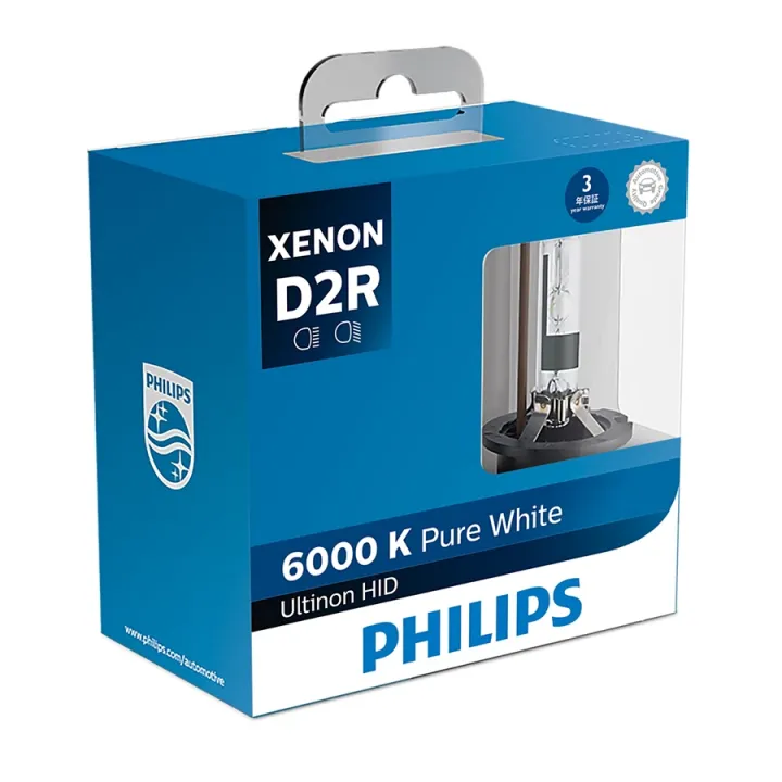 Picture of Philips Ultinon HID Xenon D2R D4R D4S WXX2 35W 6000K Pure White Light Xenon Headlight Car Bulbs Auto Lamps (Twin Pack)