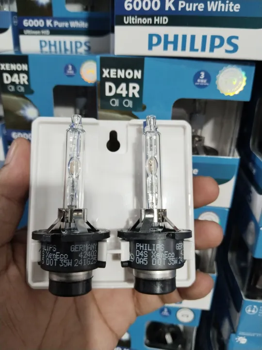 Picture of Philips Ultinon HID Xenon D2R D4R D4S WXX2 35W 6000K Pure White Light Xenon Headlight Car Bulbs Auto Lamps (Twin Pack)