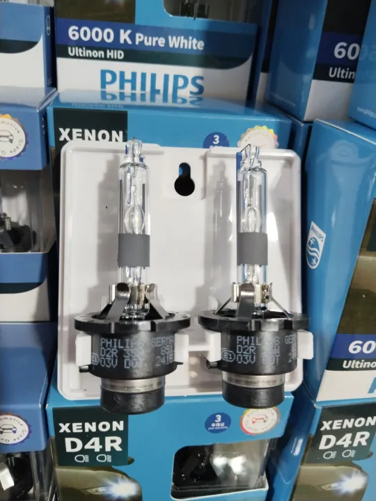 Picture of Philips Ultinon HID Xenon D2R D4R D4S WXX2 35W 6000K Pure White Light Xenon Headlight Car Bulbs Auto Lamps (Twin Pack)