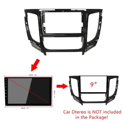 Picture of 9/10 inch car dvd video Player frame fascia For MITSUBISHI TRITON AUTO AC 9 inch Hot sale radio frame Car frame fascia panel