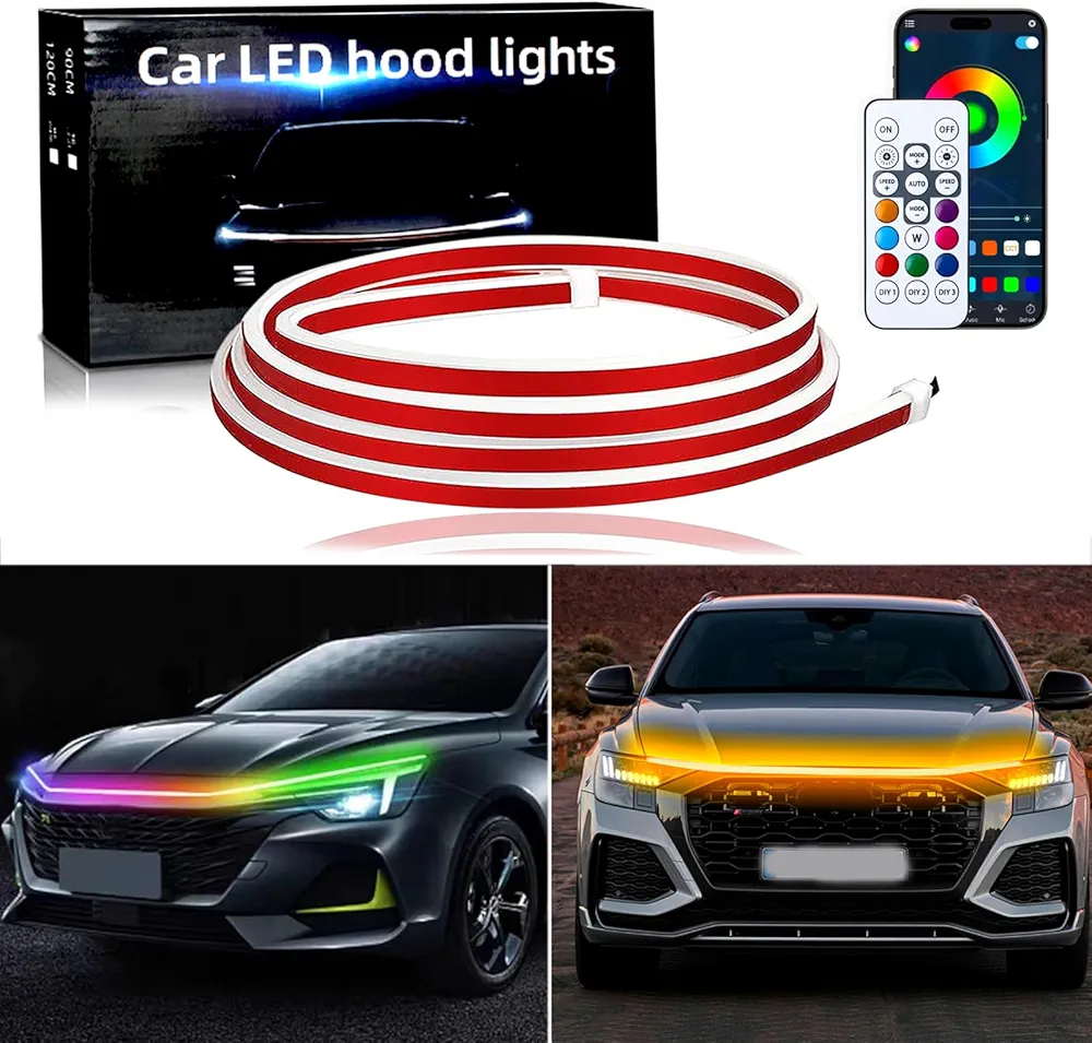 Picture of Car LED Hood Light Strip (RGB). App Control