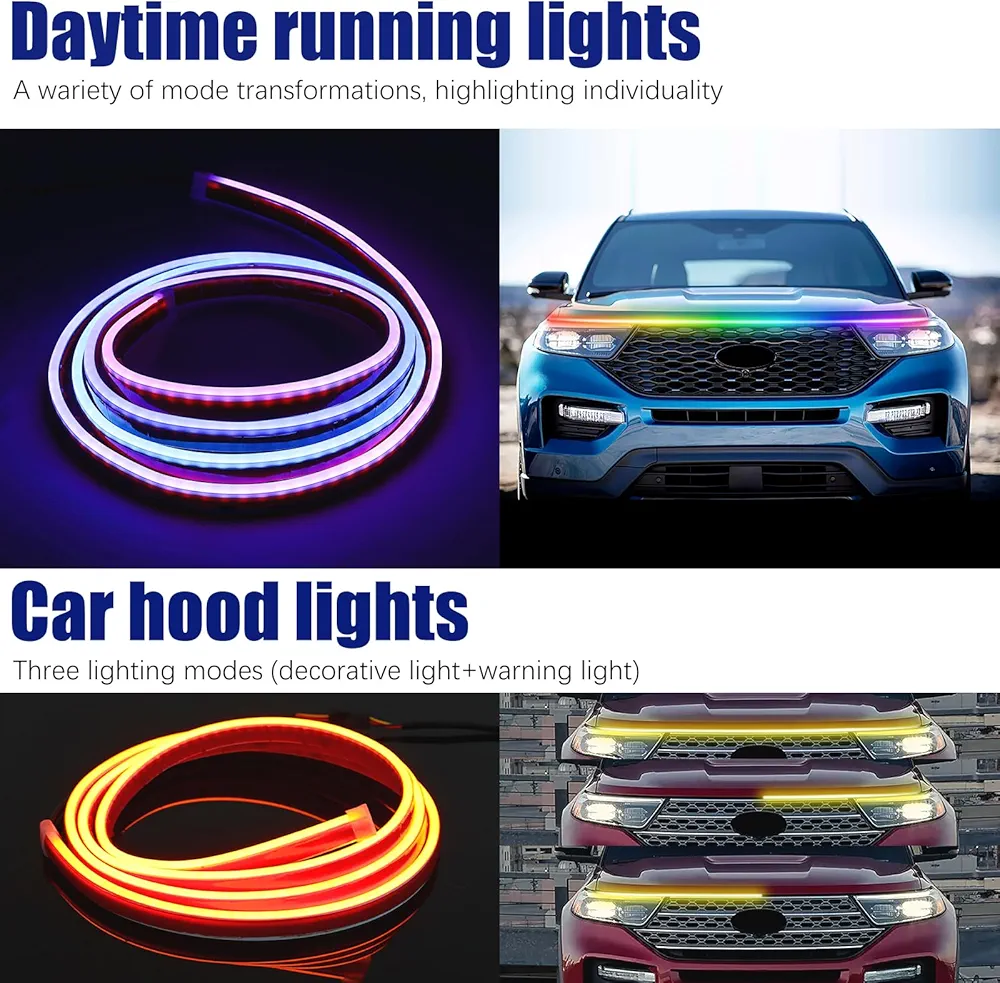 Picture of Car LED Hood Light Strip (RGB). App Control