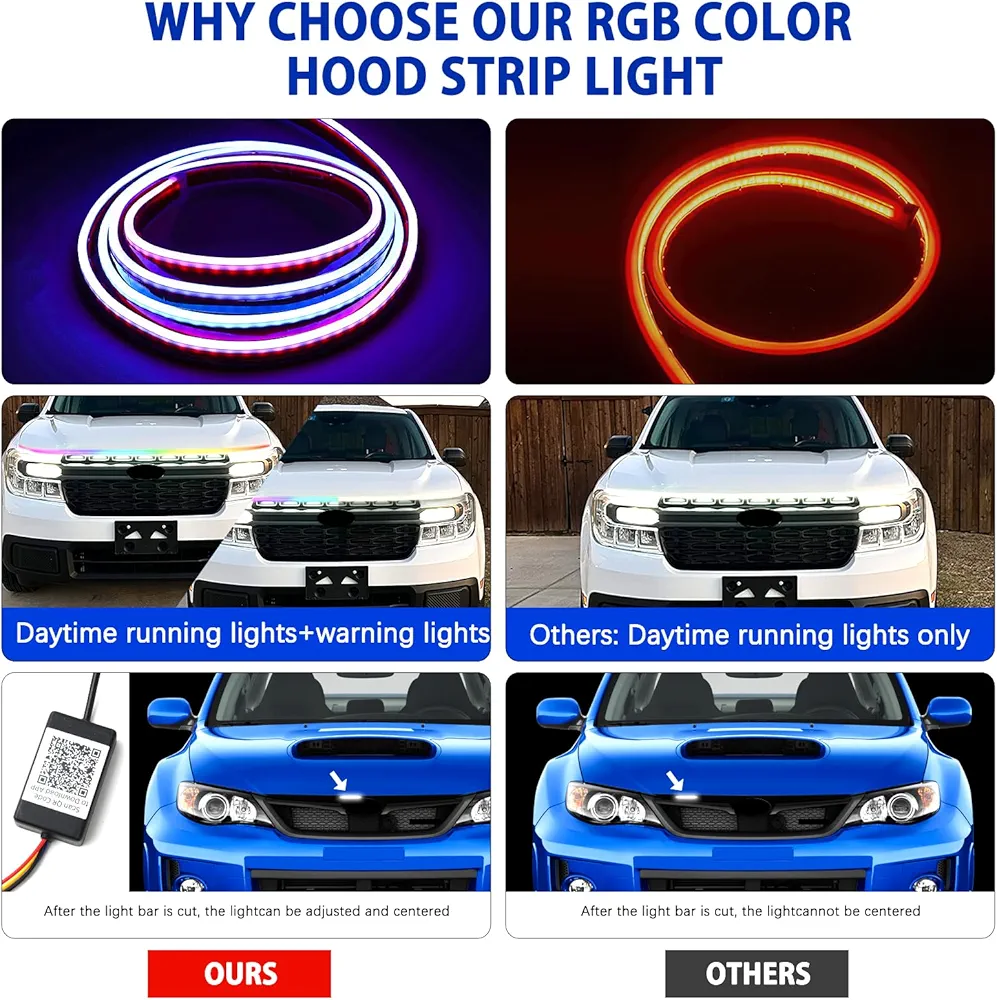 Picture of Car LED Hood Light Strip (RGB). App Control