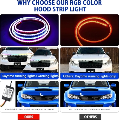 Picture of Car LED Hood Light Strip (RGB). App Control