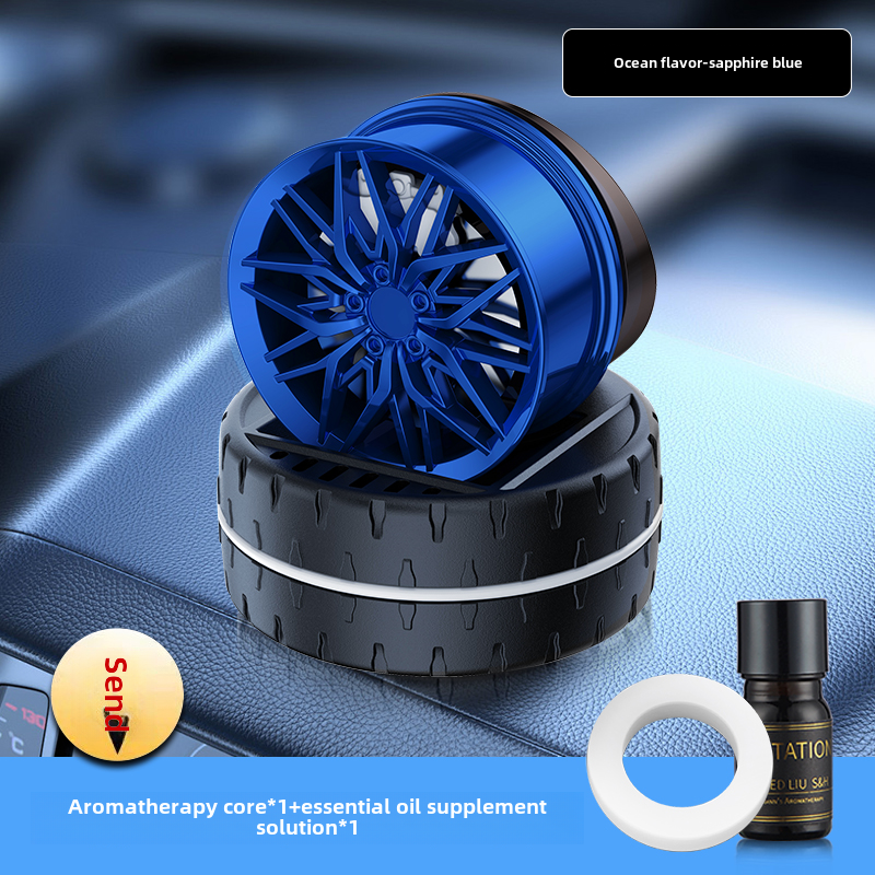 Picture of Solar Rotating Car Perfume - Wheel Car Air Diffuser | Rotatable Solar Car Air Freshener, Wheel Air Fresheners for Car Interior Decoration Accessories