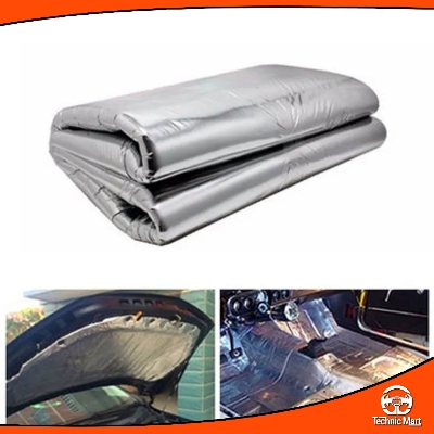 Picture of 140 x100cm Car Engine Sound Deadener Mat Noise bonnet Insulation Deadening for Hood Firewall Heat Material Aluminum Foam Sticker