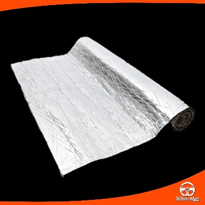 Picture of 140 x100cm Car Engine Sound Deadener Mat Noise bonnet Insulation Deadening for Hood Firewall Heat Material Aluminum Foam Sticker