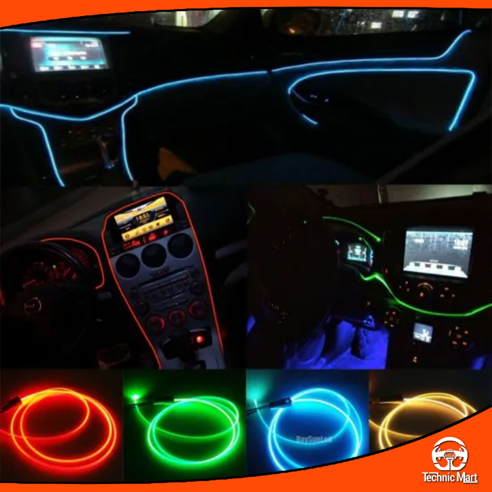 Picture of Car Neon Light Car Interior Lighting Strip 3 Meters