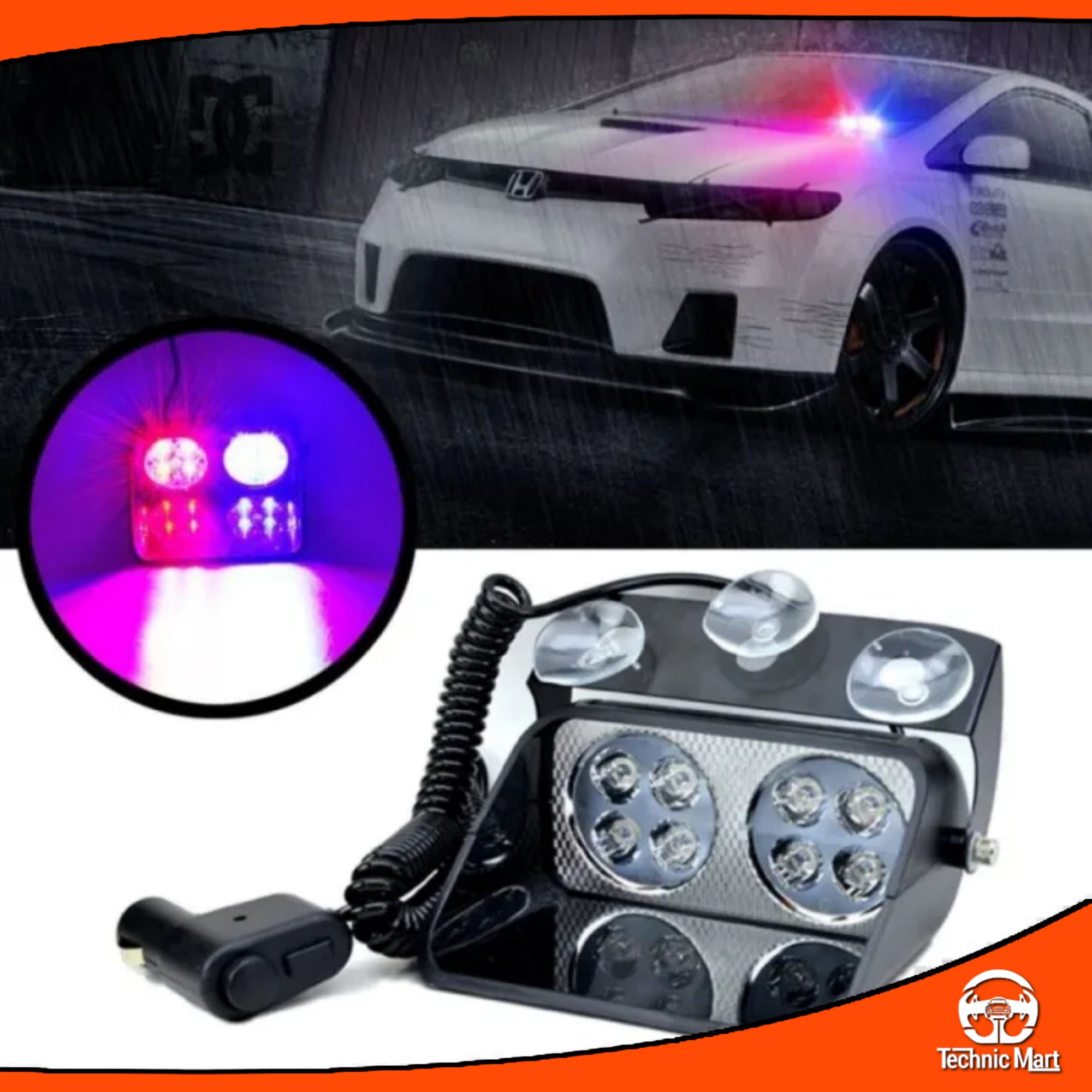 Picture of 24W 8 LED Car Strobe Light (Vip light)