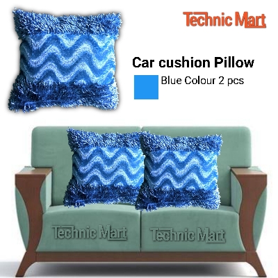 Picture of Soft Seat Cushion Pillow Car Office Home - Blue Colour  2 Pcs
