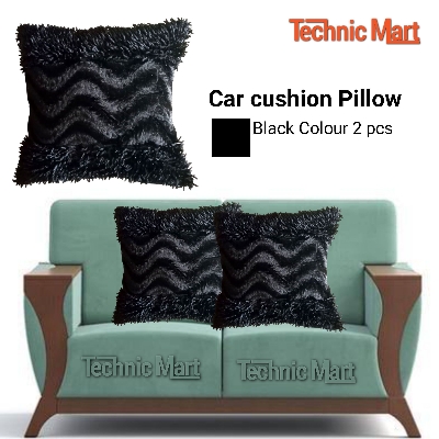 Picture of Soft Seat Cushion Pillow Car Office Home Black Colour  2 Pcs