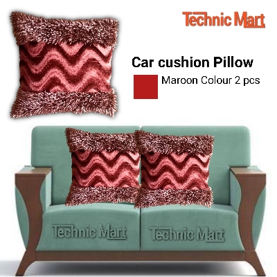 Picture of Soft Seat Cushion Pillow Car Office Home Maroon Colour  2 Pcs