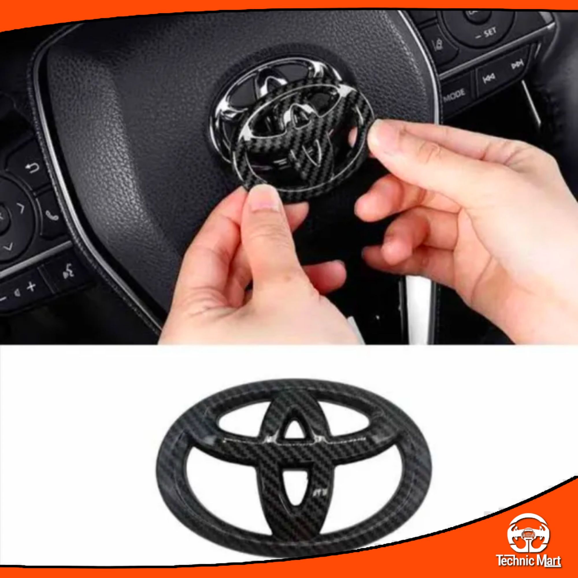 Picture of Universal Toyota Steering Wheel Logo Carbon