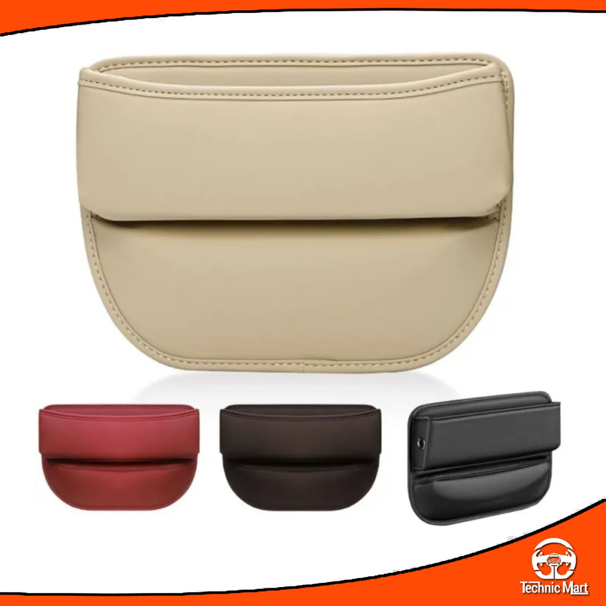 Picture of Premium Leather Car Seat Organizer And Storage Adjustable Seat Gap Filler