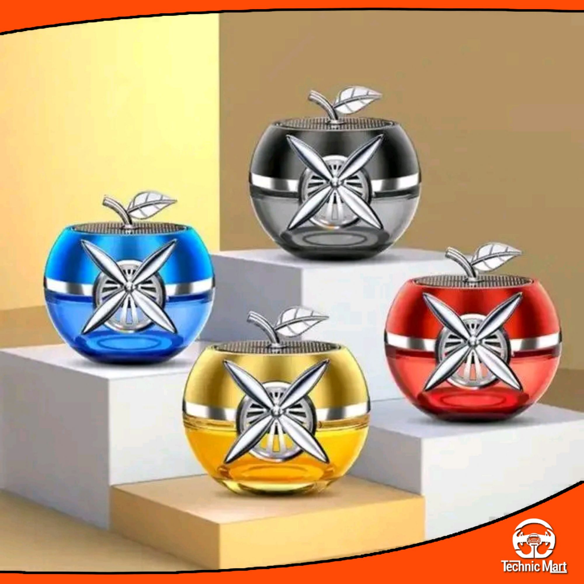 Picture of Apple Model Auto Ornament Solar Energy Air Fresheners Car Perfume Gel Car Gel Air Freshener Car Accessories