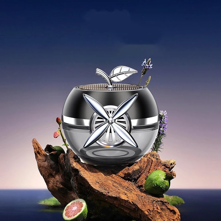 Picture of Apple Model Auto Ornament Solar Energy Air Fresheners Car Perfume Gel Car Gel Air Freshener Car Accessories
