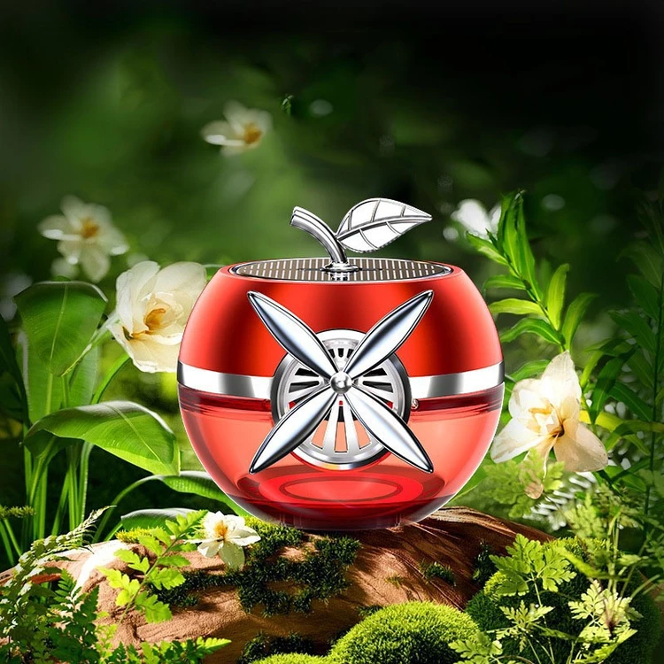 Picture of Apple Model Auto Ornament Solar Energy Air Fresheners Car Perfume Gel Car Gel Air Freshener Car Accessories