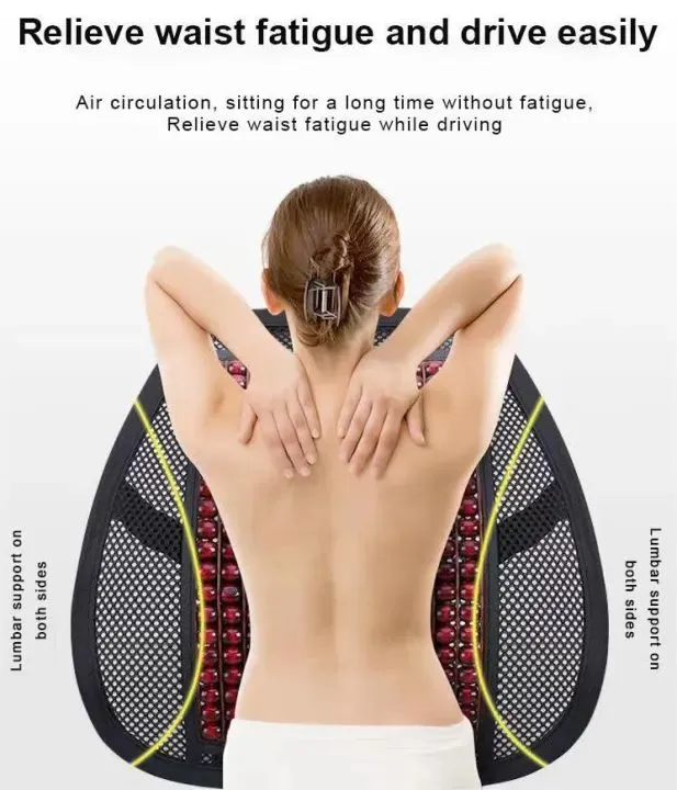 Picture of Car Seat Back Support Black Wooden with Net