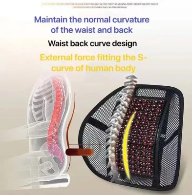 Picture of Car Seat Back Support Black Wooden with Net