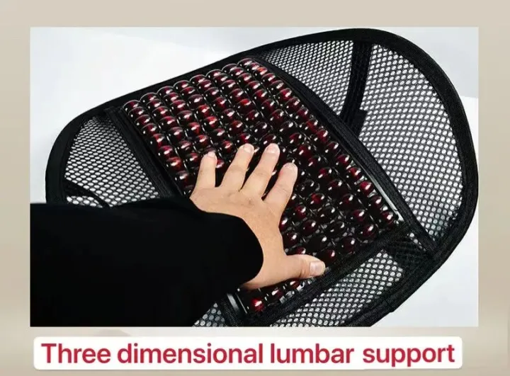 Picture of Car Seat Back Support Black Wooden with Net