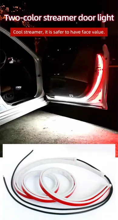 Picture of LED Car Door Anti-Collision Warning Light Welcome Light Car Universal Decorative Light Belt Car Door Atmosphere Lamp Easy