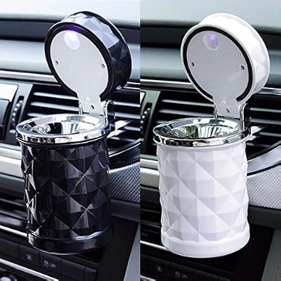 Picture of Car Ashtray With LED Light Universal Portable Alloy Ash Tray Aluminum Cup Smokeless Auto Ashtray Flame Retardant Car Cup Holder