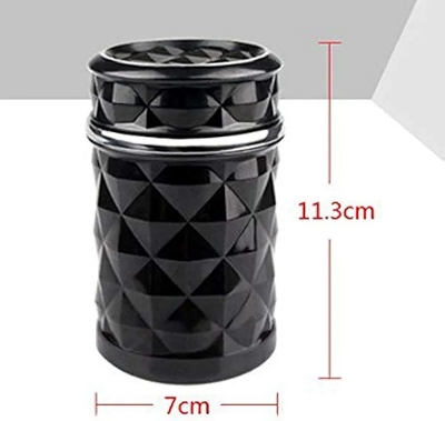 Picture of Car Ashtray With LED Light Universal Portable Alloy Ash Tray Aluminum Cup Smokeless Auto Ashtray Flame Retardant Car Cup Holder