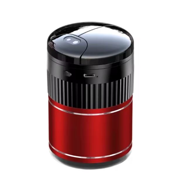 Picture of High-End Smoky Grey Car Ashtray Multifunctional Covered Cigarette Holder Creative Solar Powered Car Interior Accessories