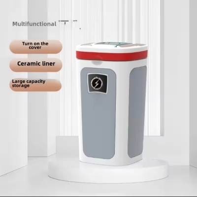 Picture of High-End Smoky Grey Car Ashtray Multifunctional Covered Cigarette Holder Creative Solar Powered Car Interior Accessories