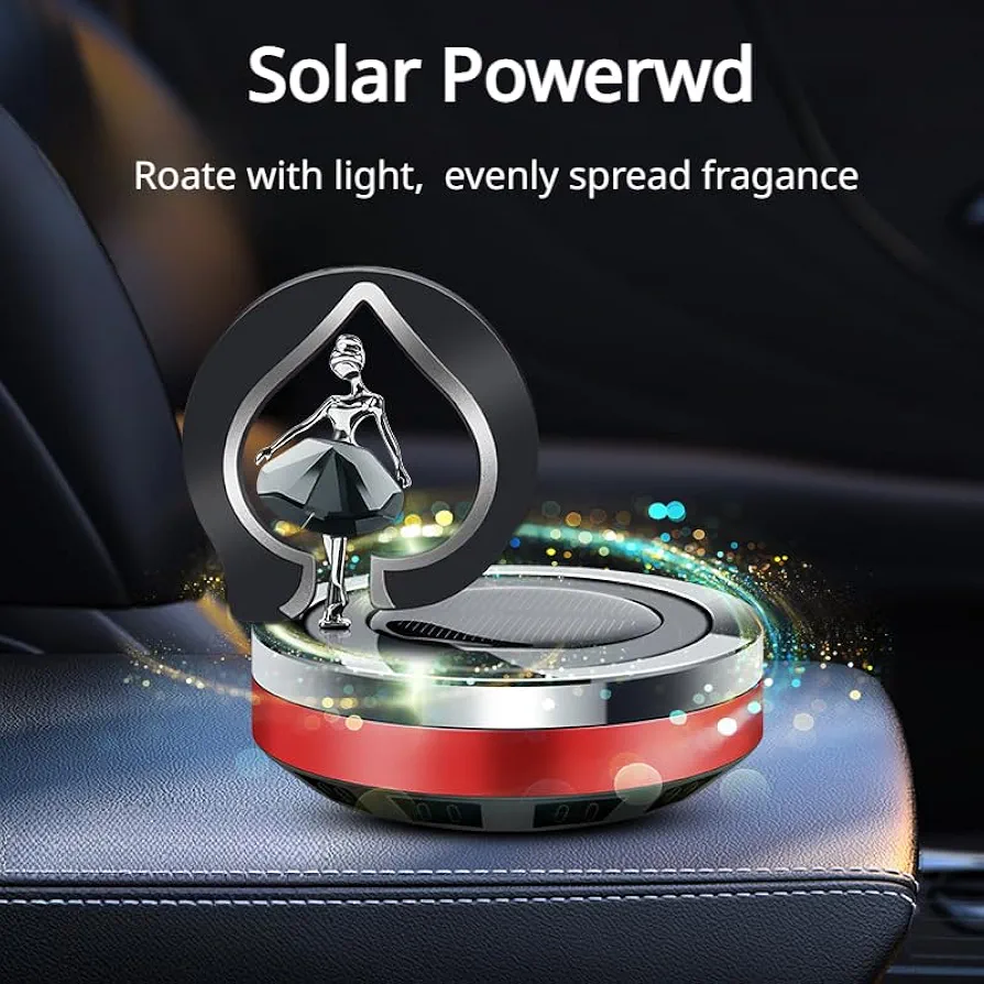 Picture of Rotating Car Air Freshener Solar Dancer Stocking Stuffers Elegant Ballet Car Perfume Aromatherapy Diffuser Car Interior Decoration Accessory Car Office Home Ornament Nice Gift