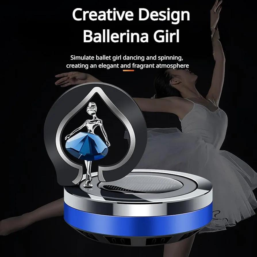 Picture of Rotating Car Air Freshener Solar Dancer Stocking Stuffers Elegant Ballet Car Perfume Aromatherapy Diffuser Car Interior Decoration Accessory Car Office Home Ornament Nice Gift