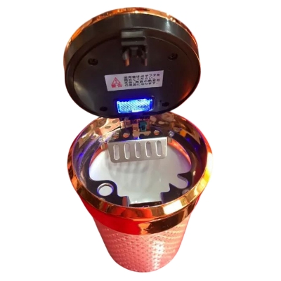 Picture of Car Ashtray With LED Light Universal Portable Alloy Ash Tray Aluminum Cup Smokeless Auto Ashtray Flame Retardant Car Cup Holder