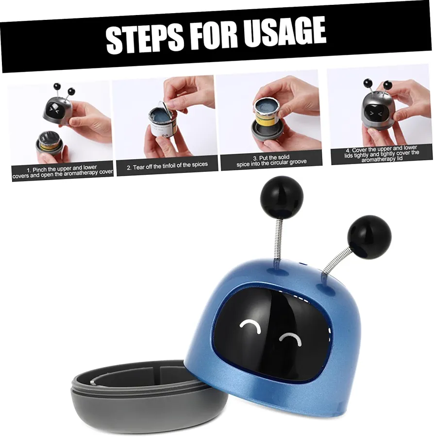 Picture of 1Pc Mini Robot Car Air Freshener Parfum Flavoring Ventilation Cute toon Display Mold Fragrance Decoration for Vehicles