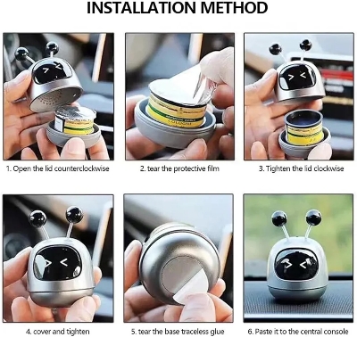 Picture of 1Pc Mini Robot Car Air Freshener Parfum Flavoring Ventilation Cute toon Display Mold Fragrance Decoration for Vehicles