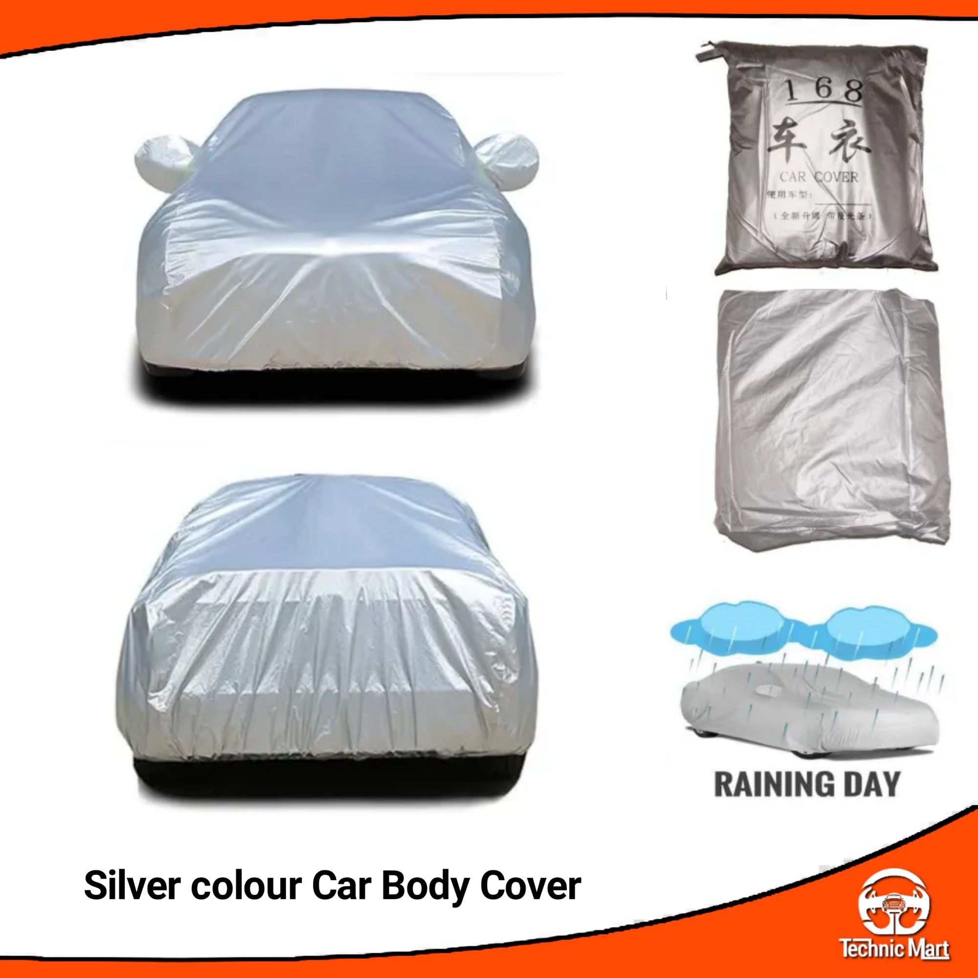 Picture of Car Body Cover for Toyota Aqua Silver Color Waterproof
