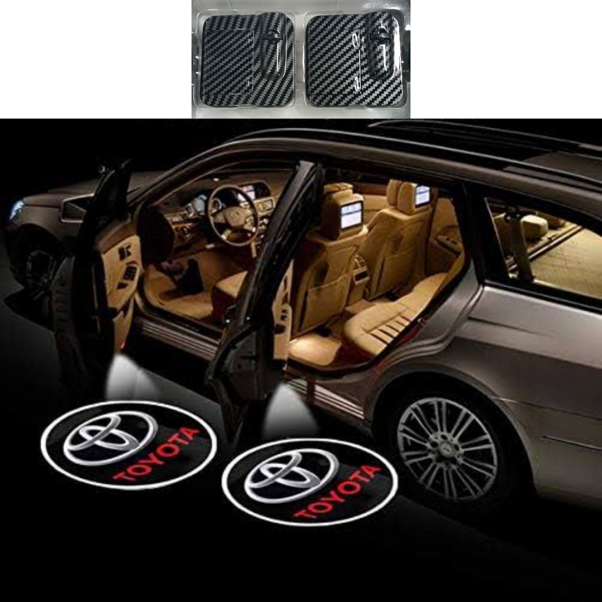 Picture of Car Door Light Projector, 2 Pcs Car Courtesy Step Lights with Maker Logo, LED Shadow Light (Toyota)