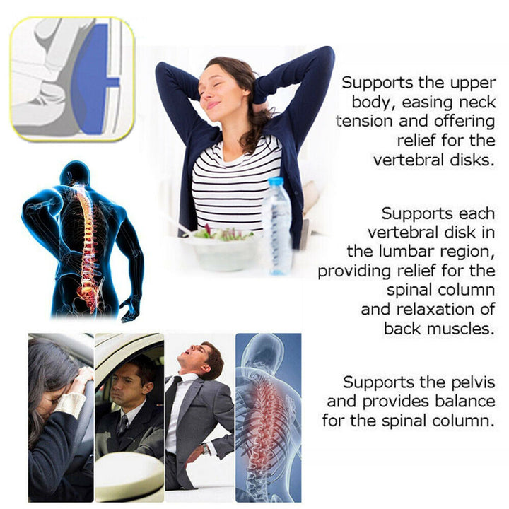 Picture of Back Support Electric Massage Vibration Lumbar Car Seat Pillow Cushions