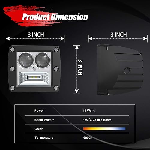 Picture of Car LED Work Light Bar Driving Lamp Headlight Bulb Beam Light Car Suv Off-Road Driving Fog Lights