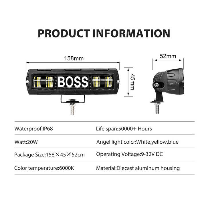 Picture of Car LED Work Light Bar Driving Lamp Headlight Bulb Beam Light Car Suv Off-Road Driving Fog Lights