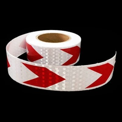 Picture of Reflective Adhesive Tape Sticker Arrow Reflective Tape Safety Caution Warning For Truck Motorcycle Bicycle Car Styling (white & red)