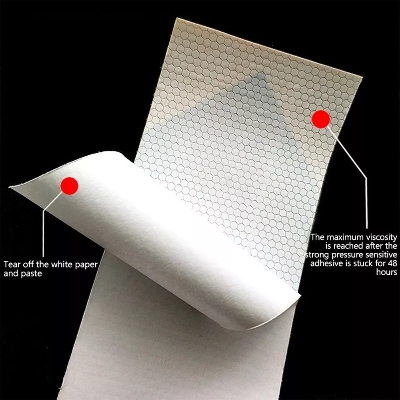 Picture of Reflective Adhesive Tape Sticker Arrow Reflective Tape Safety Caution Warning For Truck Motorcycle Bicycle Car Styling (white & red)